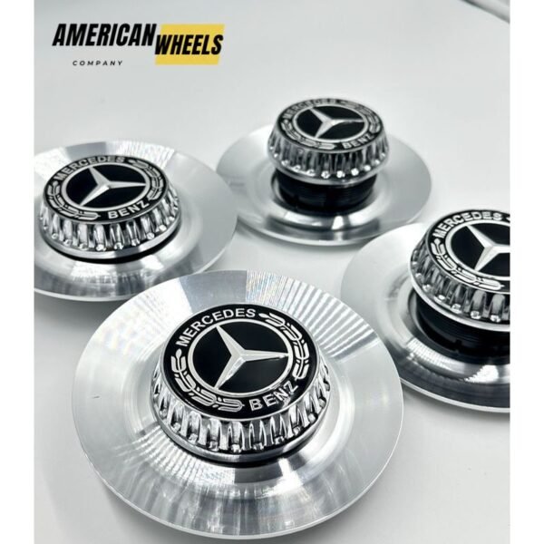 a2224002800 chrome plates with silver black mercedes caps 1