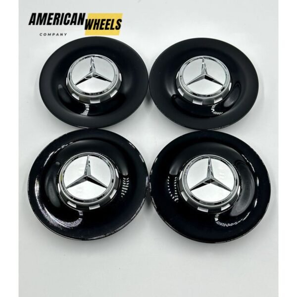 Mercedes S Class Hubcap A2224003100 for W222 – 12 Spoke Black Silver Logo Wheel Cap