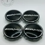 Black Mercedes Benz Center Caps - 4 Pcs (74mm)