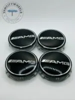 Black Mercedes Benz Center Caps - 4 Pcs (74mm)