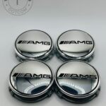Set of 4 Chrome Mercedes Benz AMG Alloy Wheel Center Caps 74mm, Chrome Center Hub Caps for Mercedes Benz AMG 74mm