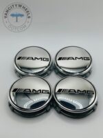 Set of 4 Chrome Mercedes Benz AMG Alloy Wheel Center Caps 74mm, Chrome Center Hub Caps for Mercedes Benz AMG 74mm