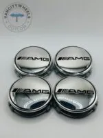 Set of 4 Chrome Mercedes Benz AMG Alloy Wheel Center Caps 74mm, Chrome Center Hub Caps for Mercedes Benz AMG 74mm