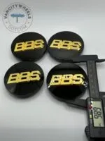 Set of 4 BBS Alloy Wheel Center Caps 69mm – Black & Gold Hub Caps for BBS Wheels - Image 3