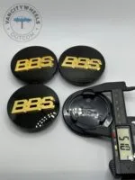 Set of 4 BBS Alloy Wheel Center Caps 69mm – Black & Gold Hub Caps for BBS Wheels - Image 5