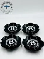 Bentley Continental GT 6 Twin Spoke 21′ Wheel Hub Cap – Gloss Black/Chrome Finish (Set of 4) - Image 6