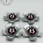 Bentley Wheel Center Caps Chrome Red Logo