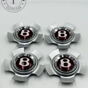Bentley Wheel Center Caps Chrome Red Logo