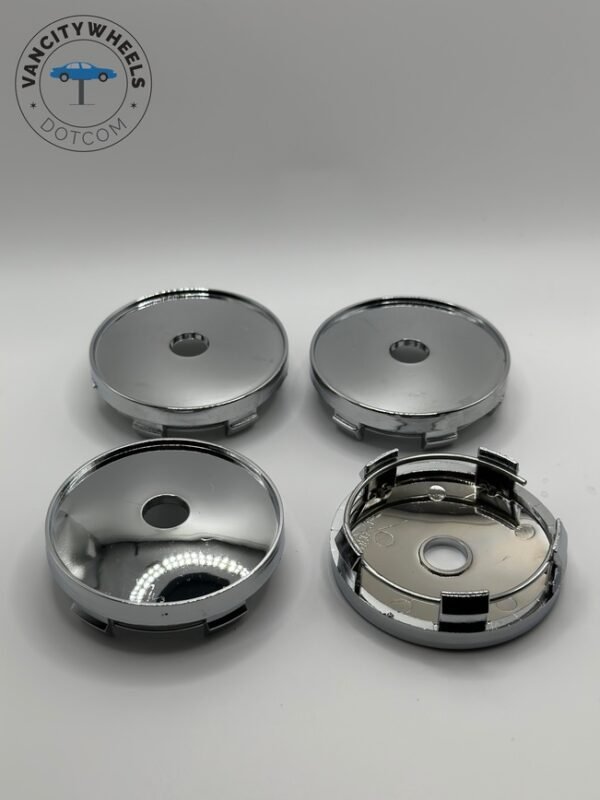 Premium 4pc 60mm/56mm Hub Caps – Bright Chrome Finish – Upgrade Your Ride