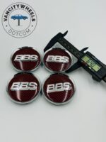 4Pcs BBS Kraftfahrzeugtechnik AG Wheel Center Caps Red Silver - Image 6