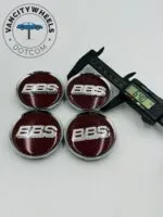 4Pcs BBS Kraftfahrzeugtechnik AG Wheel Center Caps Red Silver - Image 6