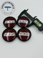 4Pcs BBS Kraftfahrzeugtechnik AG Wheel Center Caps Red Silver - Image 5
