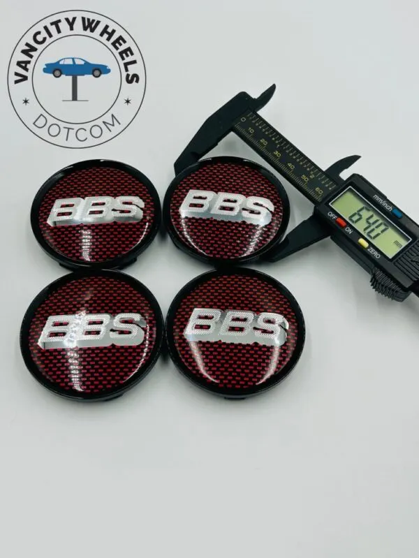 4Pcs BBS Kraftfahrzeugtechnik AG Wheel Center Caps Red Silver - Image 5