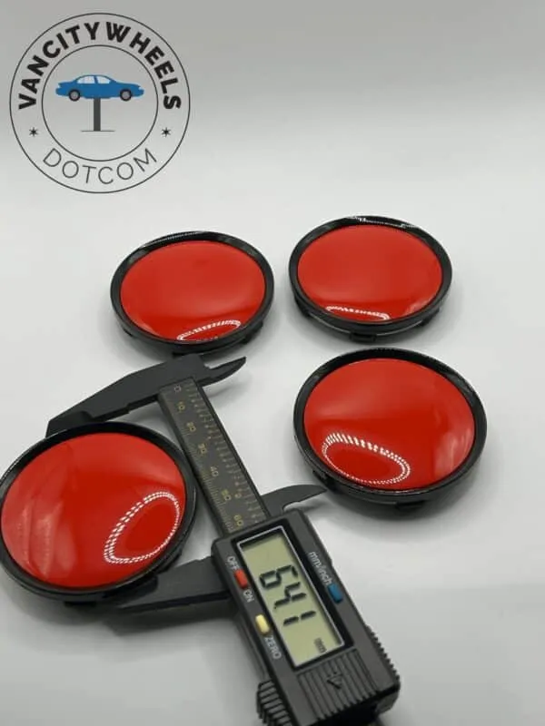 Full Red Wheel Center Caps—4-Piece Set in Different Sizes - Image 5