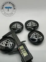 Mercedes 4Pcs Custom Sizes  Wheel Center Caps Black - Image 5