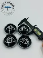 Mercedes 4Pcs Custom Sizes  Wheel Center Caps Black - Image 6