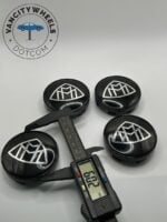 Mercedes 4Pcs Custom Sizes  Wheel Center Caps Black - Image 3