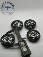 Mercedes 4Pcs Custom Sizes  Wheel Center Caps Black - Image 3