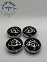 Mercedes 4Pcs Custom Sizes  Wheel Center Caps Black - Image 2