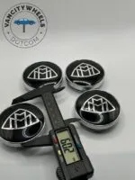 Mercedes 4Pcs Custom Sizes  Wheel Center Caps Black - Image 4