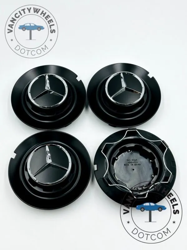 Mercedes 146mm Gloss Black Wheel Hub Cap – BC965 - (Set of 4) - Image 6