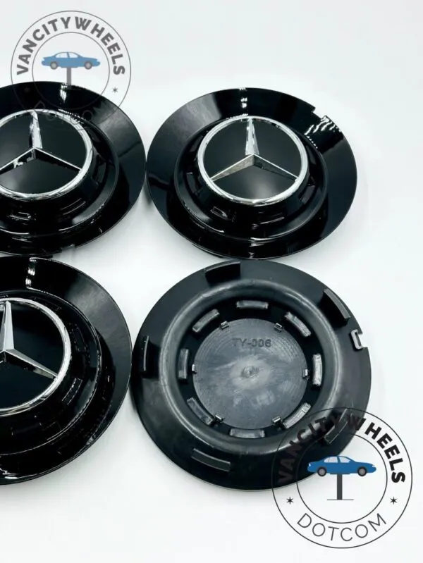 Mercedes 146mm Gloss Black Hub Cap – TY006 - (Set of 4) - Image 7