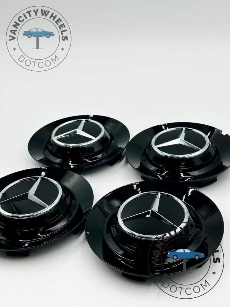 Mercedes 146mm Gloss Black Hub Cap TY006