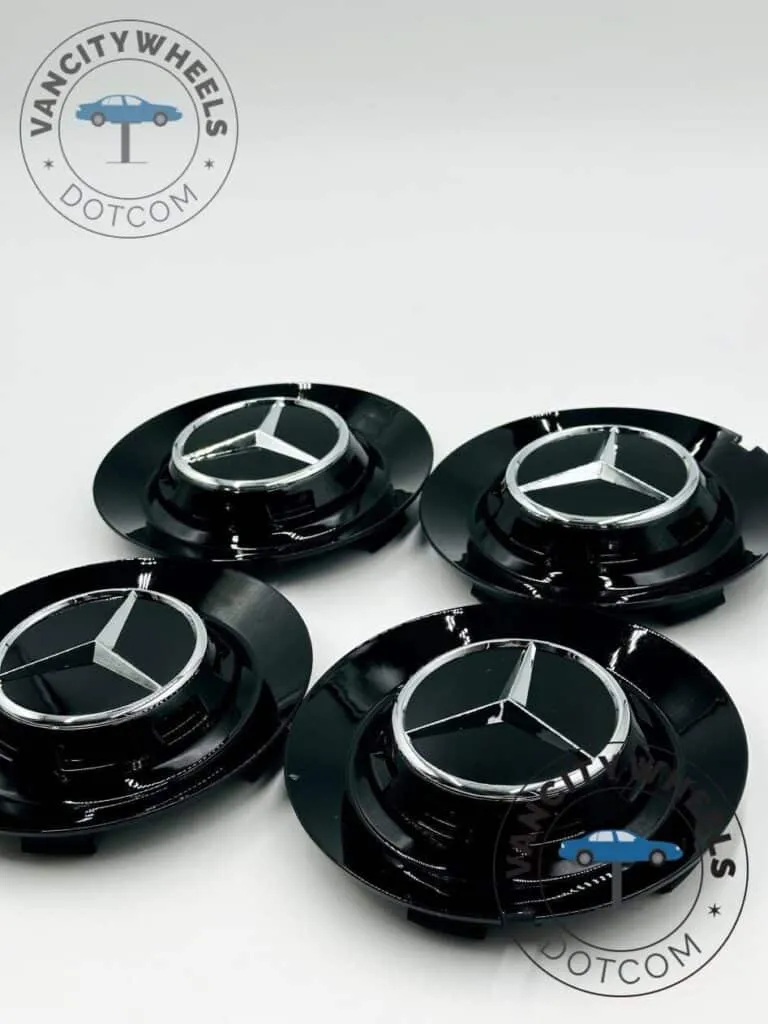 Mercedes 146mm Gloss Black Hub Cap
