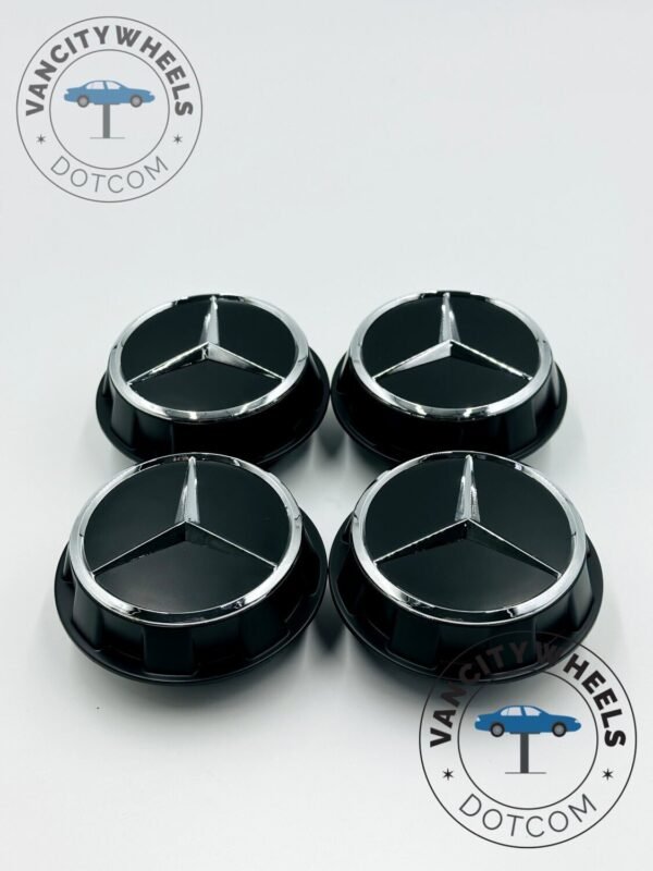 Mercedes Benz MB 60mm AMG Black Surround Wheel Center Cap, 60mm Size Car Emblem Logo Wheel Center Hub Rim Caps Cover For Amg Mercedes Benz