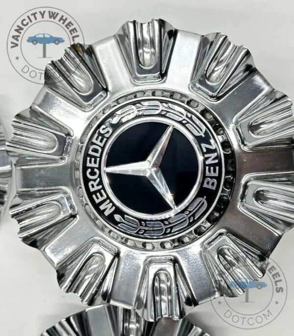Mercedes GLS580 Hub Caps – Silver Chrome, Raised Star (A2234000400) - (Set of 4) - Image 3