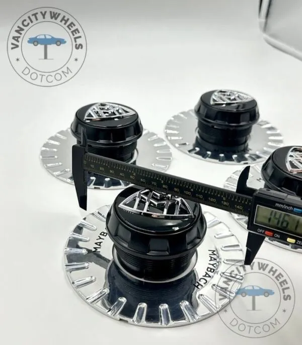 Chrome Mercedes Benz Maybach Gls Spike Wheel Center Cap : 147mm - (Set of 4) - Image 5