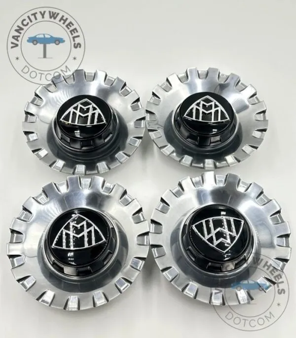 Mercedes Maybach A2224000900 154mm/68mm Black Silver Logo (Set of 4) - Image 5