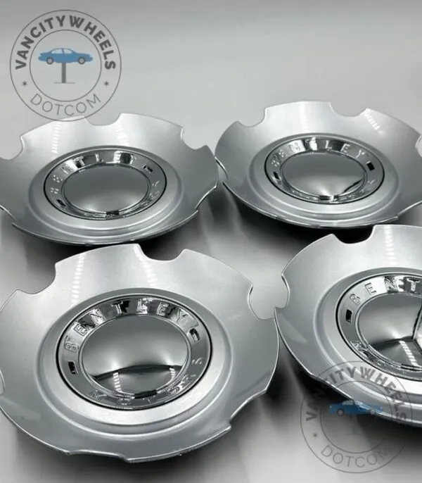 Bentley Flying Spur Caps: OEM Silver Twin-Spoke Elegance - (Set of 4) - Image 2