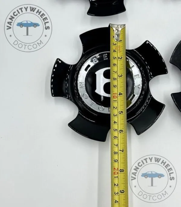 Bentley Continental GT Wheel Center Caps in Black/Silver (4Pcs) - Image 4