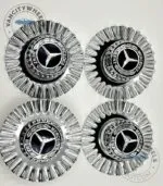 Mercedes Maybach 150mm Hub Caps – Chrome, Spike Wheels - (Set of 4) - Image 5