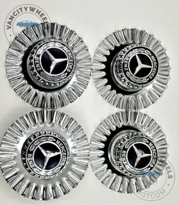 Mercedes Maybach 150mm Hub Caps – Chrome, Spike Wheels - (Set of 4) - Image 5