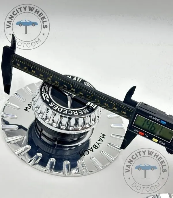 Chrome Mercedes Benz 147mm Wheel Center Caps –Gls Spike Hub Set of 4 - Image 4