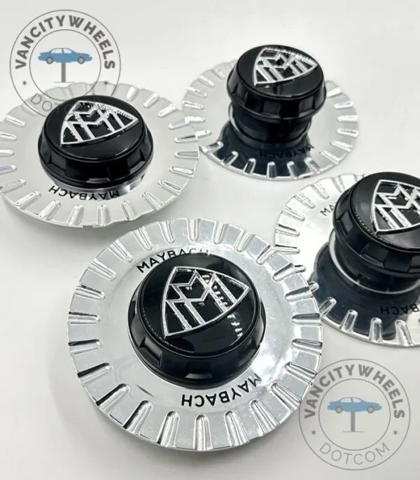 Chrome Mercedes Benz Maybach Gls Spike Wheel Center Cap : 147mm - (Set of 4) - Image 2