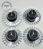 mercedes benz 147mm center caps – 147mm Chrome Wheel - (Set of 4) - Image 2