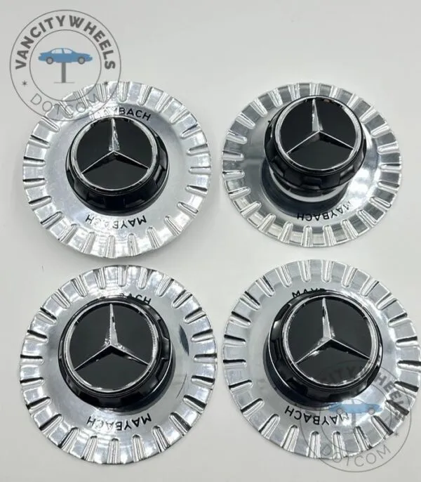mercedes benz 147mm center caps – 147mm Chrome Wheel - (Set of 4) - Image 2