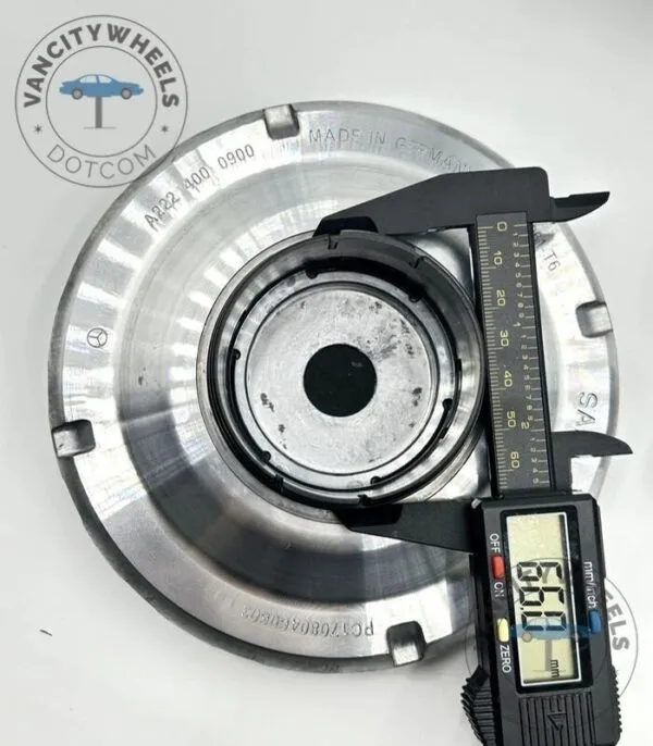 Mercedes Maybach A2224000900 154mm/68mm Black Silver Logo (Set of 4) - Image 2