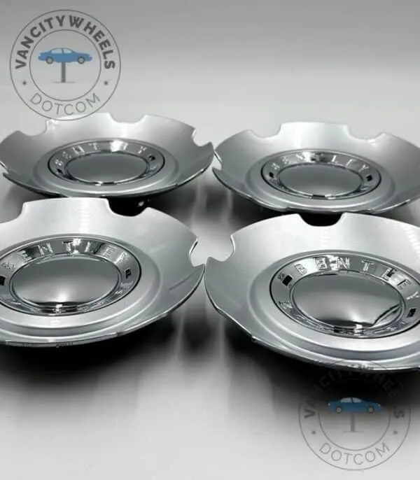Bentley Flying Spur Caps: OEM Silver Twin-Spoke Elegance - (Set of 4) - Image 4