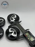 Ferrari 60mm/56mm Hub Caps - Bright Yellow & Black, 4-Piece Set - Image 3