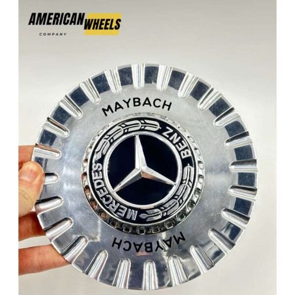 maybach 146mm chrome plates with black silver mercedes caps 3