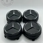 Black 75mm Floating Center Caps Mercedes – Premium Wheel Hub Caps