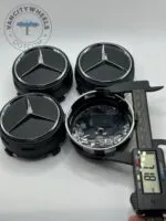 Black 75mm Floating Center Caps Mercedes – Premium Wheel Hub Caps - Image 5