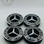 Set Of 4 Mercedes Benz Black Alloy Wheel Center Caps 75mm, Center Hub Caps For Mercedes Benz 75mm