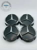 Chrome Mercedes Benz Alloy Wheel Center Caps 76mm