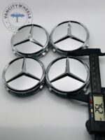 Set of 4 Chrome Mercedes Benz Alloy Wheel Center Caps 75mm, Chrome Center Hub Caps for Mercedes Benz 75mm - Image 3