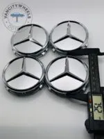 Set of 4 Chrome Mercedes Benz Alloy Wheel Center Caps 75mm, Chrome Center Hub Caps for Mercedes Benz 75mm - Image 3
